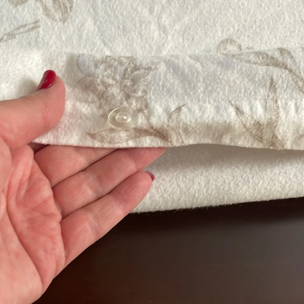 Garnet Hill Signature Toile Floral Flannel Duvet Cover Linen Toile King Size